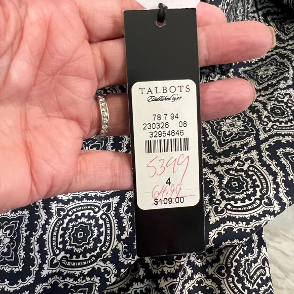 Talbots Classic Ankle Printed Side Zipper Pants! - Picture 10 of 10